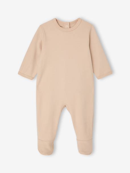 Lot 3 pyjamas bébé en coton bio beige+écru+vert sauge - vertbaudet enfant 