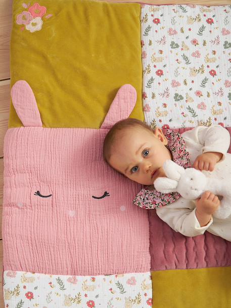 Vloertapijt / parkbodem patchwork LAPIN ENCHANTÉ oudroze - vertbaudet enfant 
