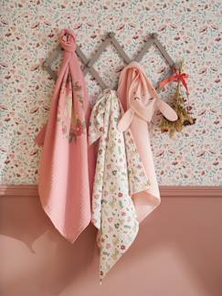 Puériculture-Matelas, accessoires de lange-Lot de 3 langes en gaze de coton LAPIN ENCHANTÉ