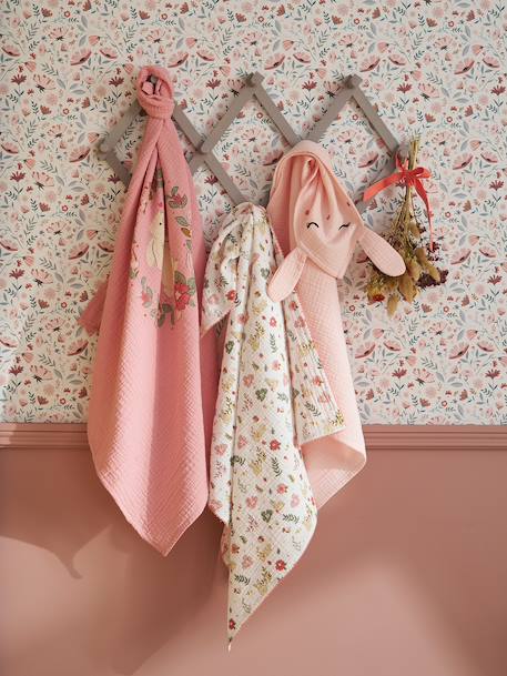 Set van 3 luiers in katoenen gaas LAPIN ENCHANTÉ veel roze - vertbaudet enfant 
