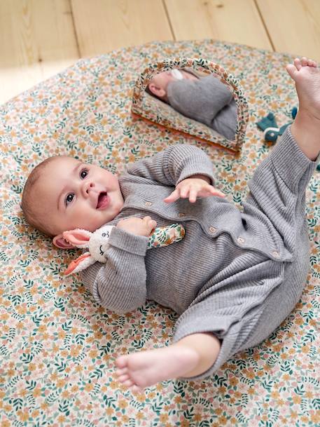 Omkeerbaar speelkleed RETRO FLOWER geel - vertbaudet enfant 