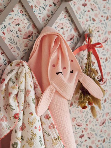 Lot de 3 langes en gaze de coton LAPIN ENCHANTÉ lot rose - vertbaudet enfant 
