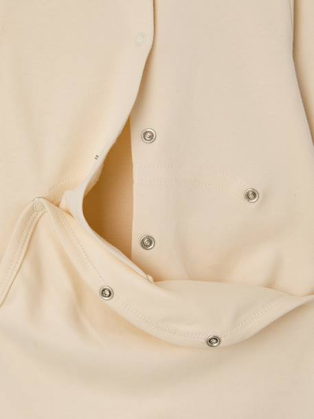 Lot 3 pyjamas bébé en coton bio beige+écru+vert sauge - vertbaudet enfant 