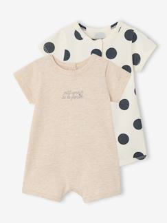 -Coffret bébé 2 combishorts en coton bio