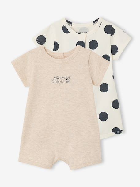 Bébé-Coffret bébé 2 combishorts en coton bio