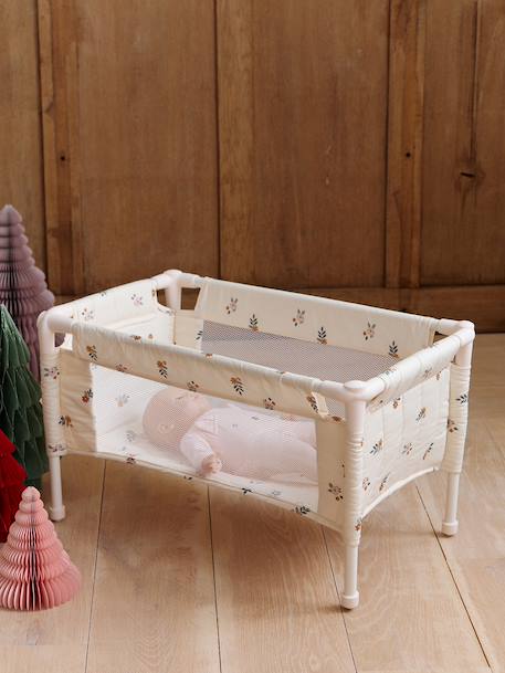 Lit Parapluie pour Poupon RETRO FLOWER écru - vertbaudet enfant 
