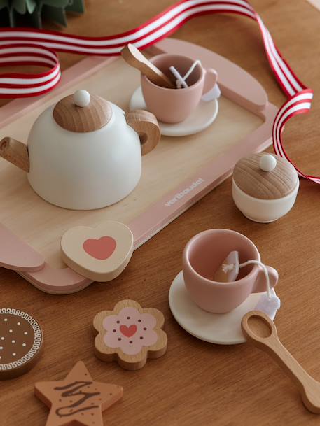 Theeservies van FSC®-hout rozen - vertbaudet enfant 
