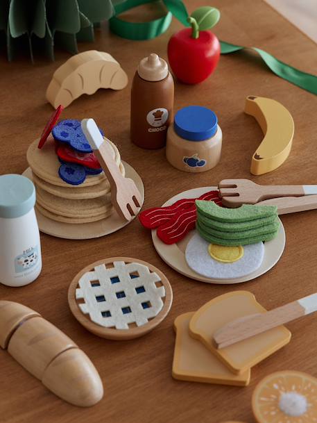 Grand set du petit-déjeuner en feutrine et bois FSC® bois - vertbaudet enfant 
