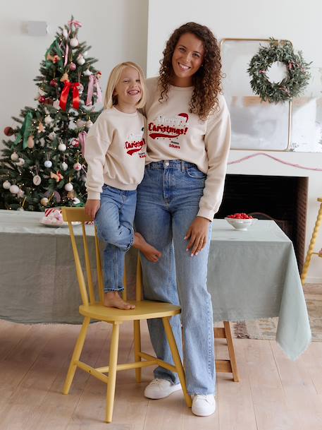Sweat femme noël capsule famille vanille - vertbaudet enfant 