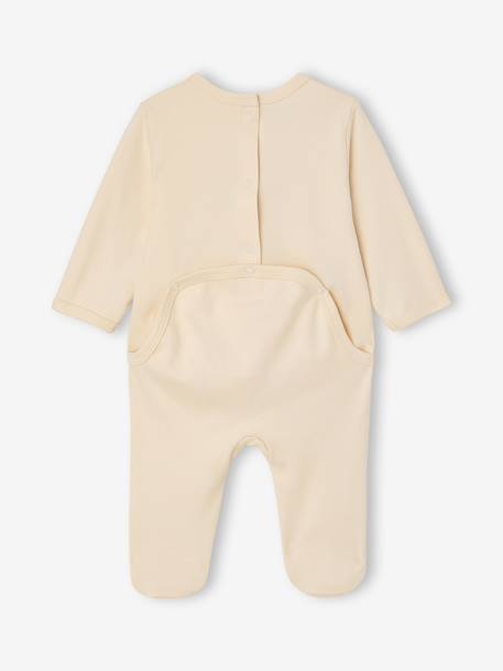 Lot 3 pyjamas bébé en coton bio beige+écru+vert sauge - vertbaudet enfant 