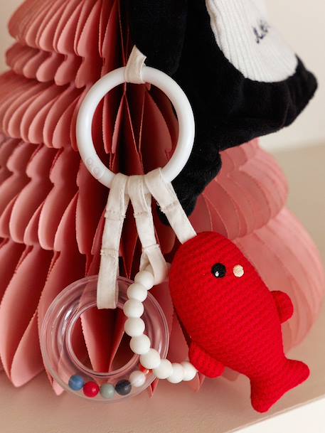 Personaliseerbare platte knuffel pinguïn en rammelaar BANQUISE wit - vertbaudet enfant 