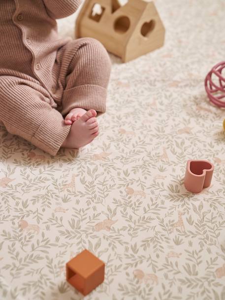 Tapis de motricité pliable et déhoussable beige+jaune+vert sauge - vertbaudet enfant 