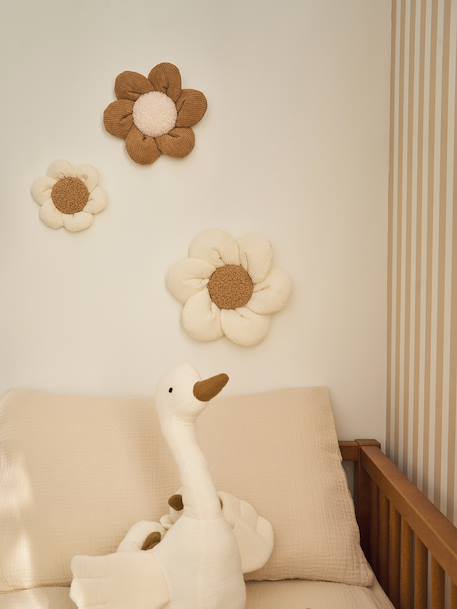 Lot de 3 fleurs en velours beige - vertbaudet enfant 