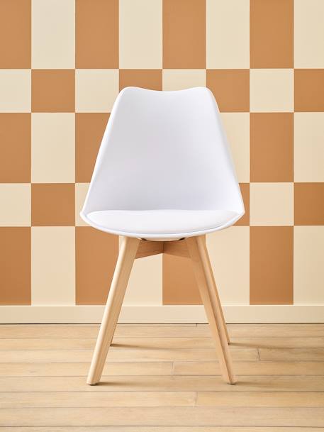 Chaise enfant primaire Scandinave blanc+rose+vert - vertbaudet enfant 