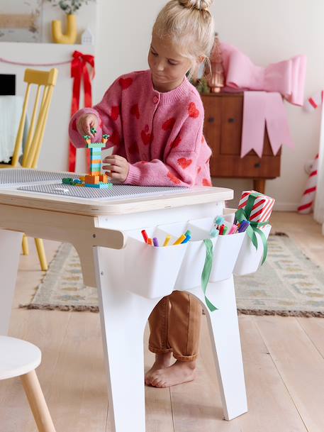 Table de dessin et briques de construction en bois FSC® blanc - vertbaudet enfant 