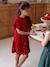 Robe fille en velours et sequins rouge - vertbaudet enfant 