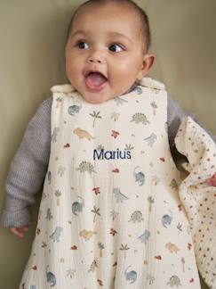 Linge de maison et décoration-Linge de lit bébé-Turbulette-Gigoteuse personnalisable en gaze de coton MINISAURUS