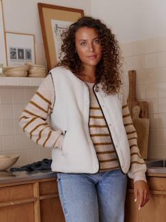 Vêtements de grossesse-Gilet femme sans manches réversible capsule famille
