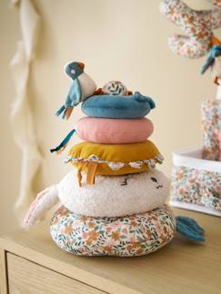 Jouet-Premier âge-Doudous, peluches et jouets en tissu-Tour à empiler en tissu RETRO FLOWER