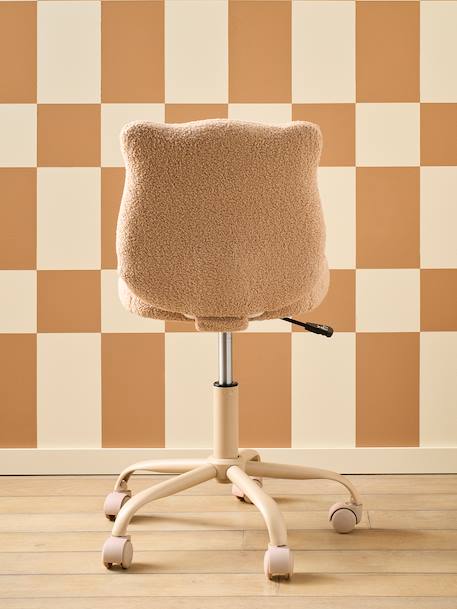 Chaise à roulettes enfant en sherpa Ourson beige - vertbaudet enfant 