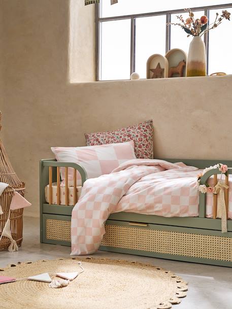 Lit enfant 70x140 cm avec tiroir en cannage LIGNE POESIE vert - vertbaudet enfant 