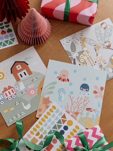 Set van geometrische stickers meerkleurig - vertbaudet enfant 