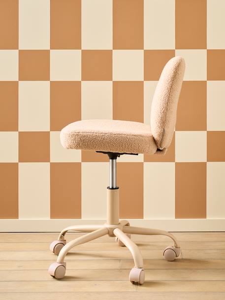 Chaise à roulettes enfant en sherpa Ourson beige - vertbaudet enfant 