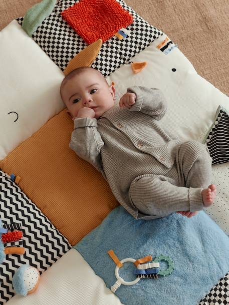 Tapis d'éveil moelleux et ludique bleu+écru+marron+multicolore+noir+rouge - vertbaudet enfant 