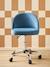 Chaise de bureau à roulettes enfant en velours bleu+rose poudré - vertbaudet enfant 