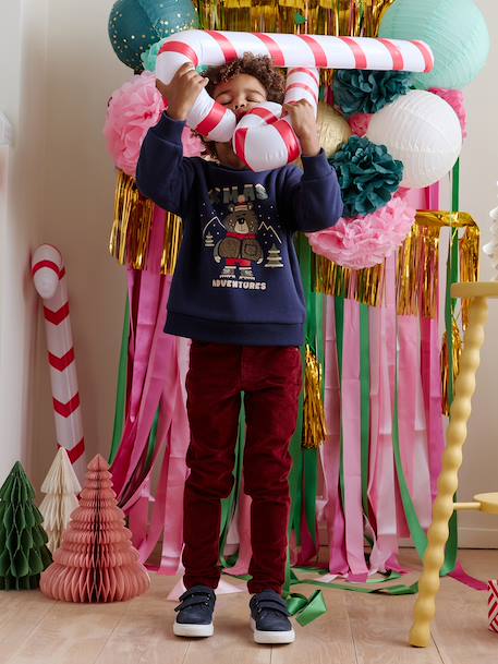 Sweat garçon noël motif ours marine - vertbaudet enfant 