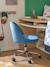 Chaise de bureau à roulettes enfant en velours bleu+rose poudré - vertbaudet enfant 