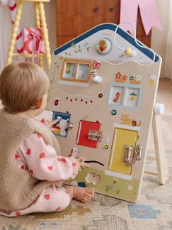 Jouet-Premier âge-Planche d'activités sons et lumières en bois FSC®