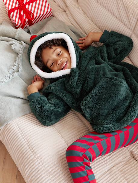 Pyjama set en sweater met capuchon voor jongens groen - vertbaudet enfant 