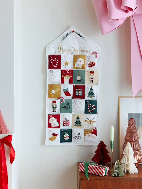 Calendrier de l'Avent Merry Christmas personnalisable blanc imprimé - vertbaudet enfant 