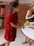 Meisjesjurk in fluweel / velours en pailletten rood - vertbaudet enfant 