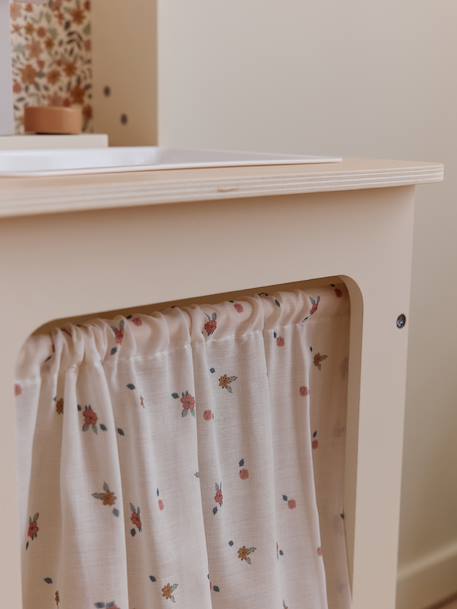 Cuisine en bois FSC® avec accessoires écru+rose+vert sauge - vertbaudet enfant 