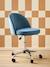 Chaise de bureau à roulettes enfant en velours bleu+rose poudré - vertbaudet enfant 