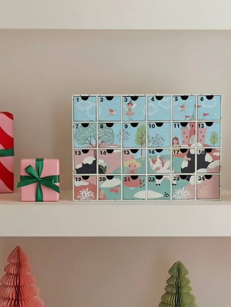Adventskalender met FSC® houten speelgoed blauw+ecru+hout - vertbaudet enfant 