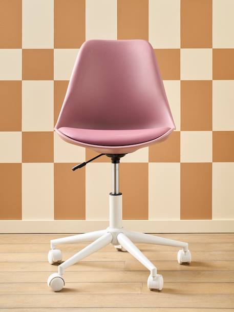 Kinderbureaustoel met wieltjes blauw+groen+rozen+wit - vertbaudet enfant 