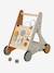 Loopwagen met remmen GREEN FOREST van FSC®-hout geel+rood - vertbaudet enfant 