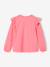 Tee-shirt blouse fille manches longues à volant personnalisable écru+rose - vertbaudet enfant 