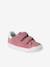 Leren sneakers met klittenband, kleutercollectie meisjes bordeauxrood+goud+rozen - vertbaudet enfant 