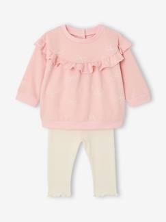-Ensemble bébé fille sweat à volant + legging