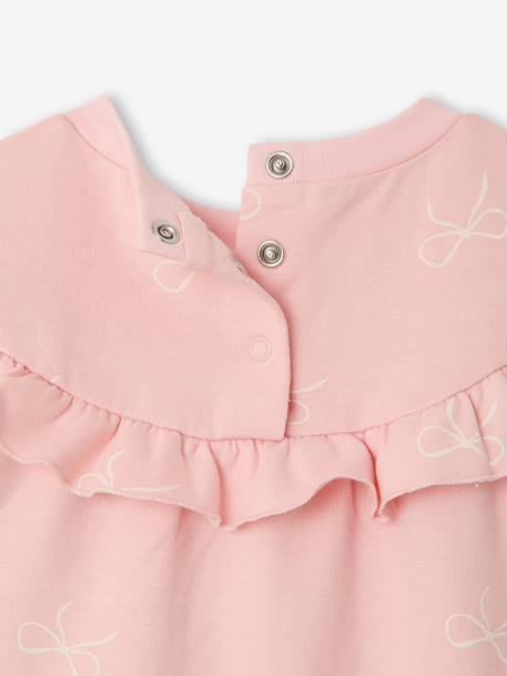 Set sweater met ruche + legging baby ecru+rozen - vertbaudet enfant 