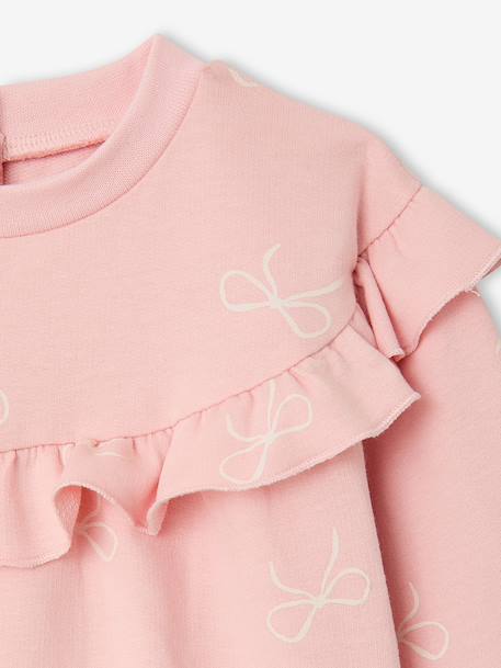 Set sweater met ruche + legging baby ecru+rozen - vertbaudet enfant 