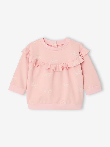 Set sweater met ruche + legging baby ecru+rozen - vertbaudet enfant 