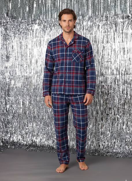 Flanellen herenpyjama capsulecollectie familie Kerst ENVIE DE FRAISE bordeauxrood - vertbaudet enfant 