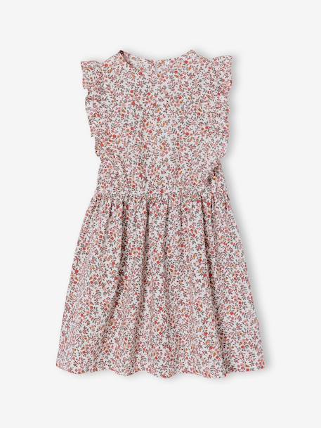 Fille-Robe fille en seersucker manches volantées