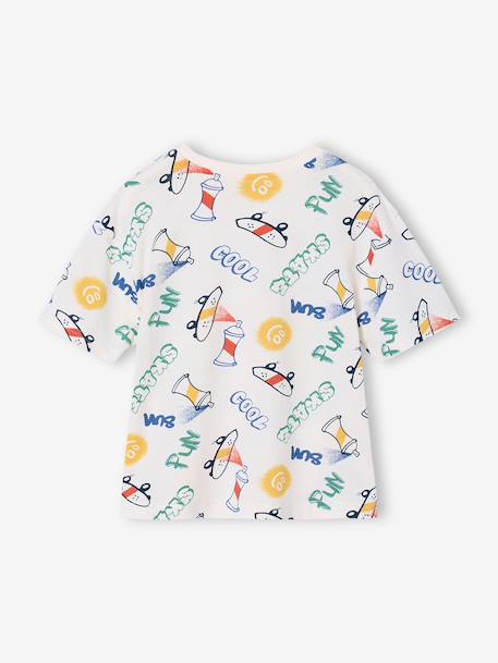 T-shirt garçon manches courtes anthracite+blanc+écru - vertbaudet enfant 