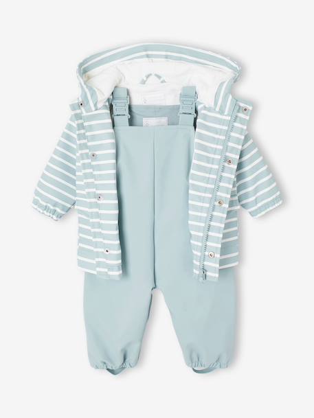 Ensemble pluie bébé garçon ciré et pantalon bleu grisé - vertbaudet enfant 